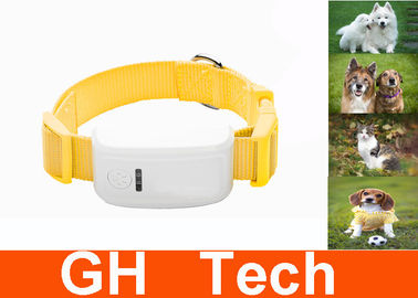 Mini Yellow Pet GPS Tracker , Waterproof Quad Band GPS Dog Tracker Collar